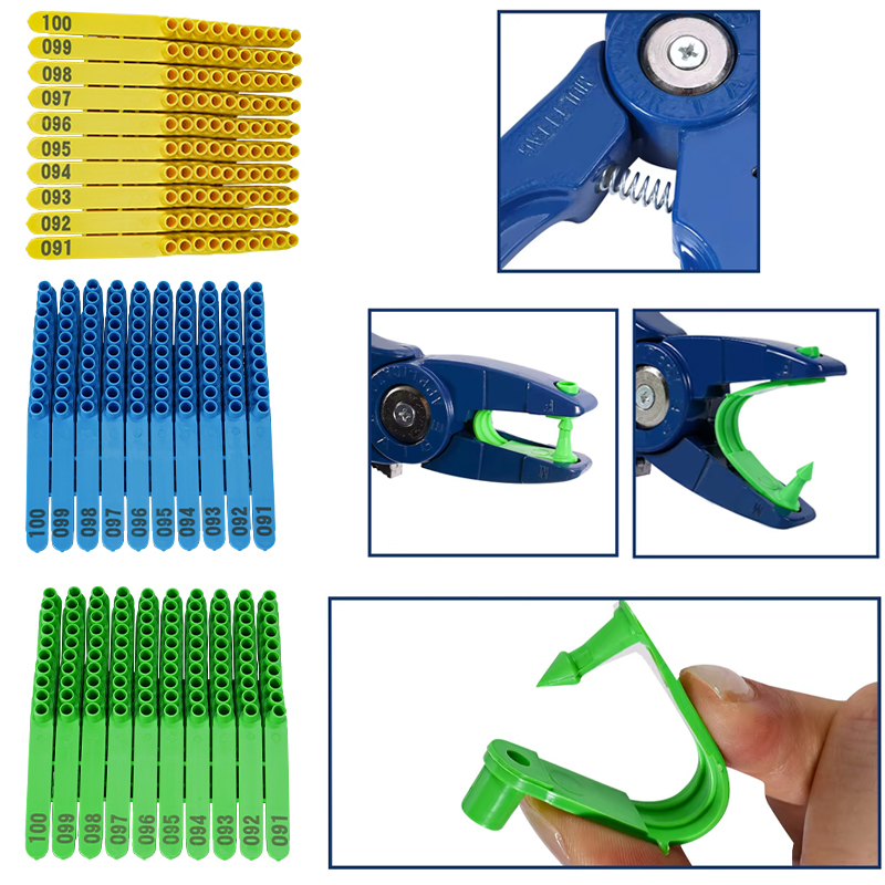 Livestock Ear Tag - 100pcs Penjepit Label Telinga Terintegrasi untuk