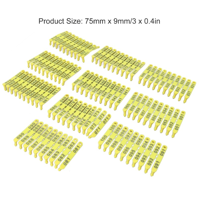 100PCS 001-100 Nomor Tag Terna - Livestock Ear Tag ulasan dan harga